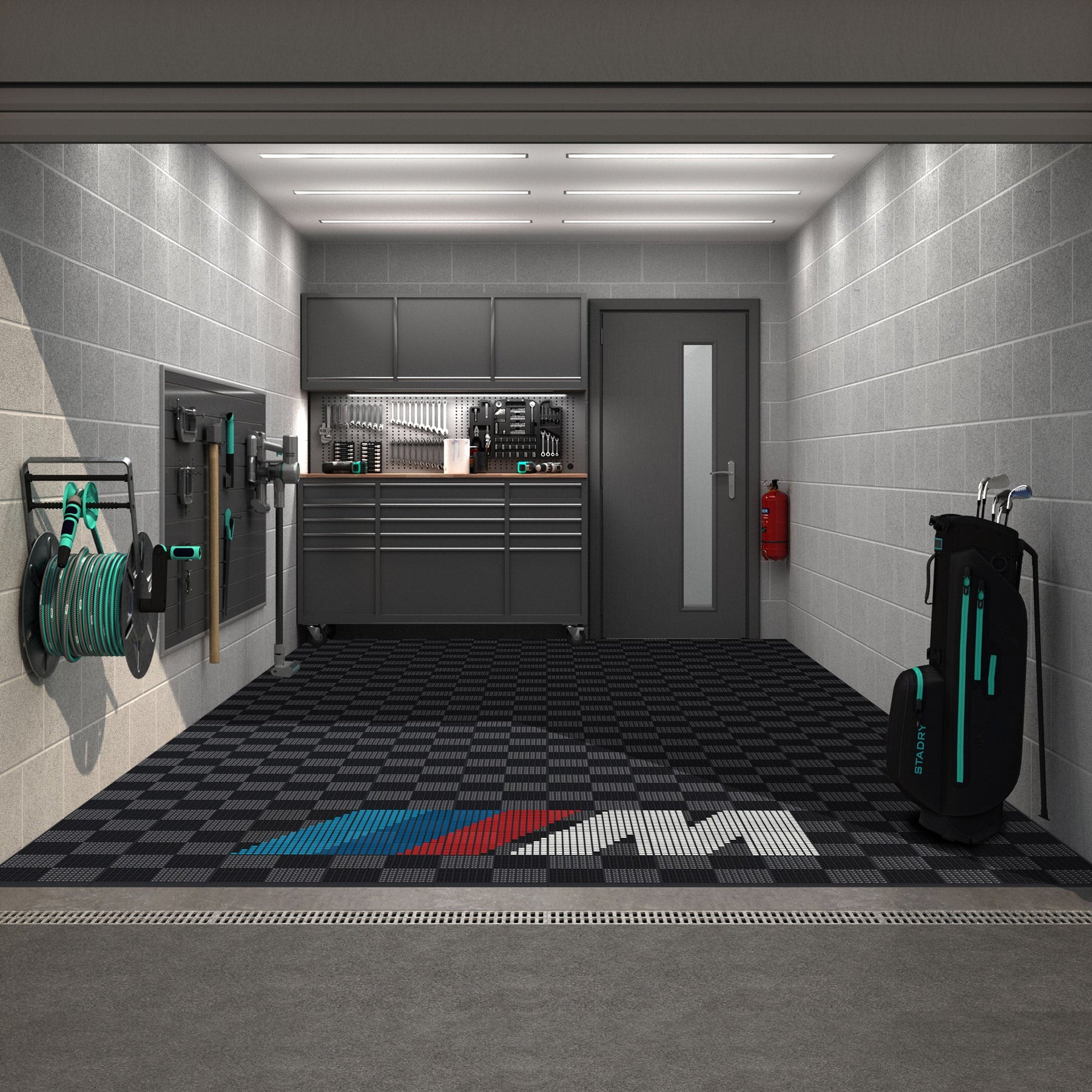 M Series Style Garage Floor Graphics Kit (6x2 tiles) mosaic kits Versoflor